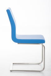 TPFLiving Esszimmerstuhl Belfast Kunstleder Freischwinger Gestell Edelstahl